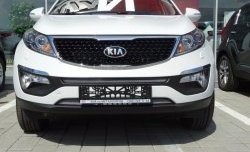 1 379 р. Средняя сетка на бампер (рестайлинг) Russtal (хром) KIA Sportage 3 SL дорестайлинг (2010-2014)  с доставкой в г. Вологда. Увеличить фотографию 6