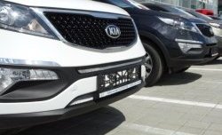 1 379 р. Средняя сетка на бампер (рестайлинг) Russtal (хром) KIA Sportage 3 SL дорестайлинг (2010-2014)  с доставкой в г. Вологда. Увеличить фотографию 9