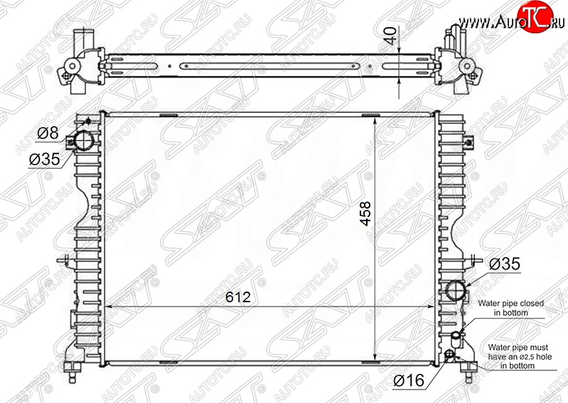 10 849 р. Радиатор двигателя SAT (пластинчатый, 2.0 TD, МКПП/АКПП)  Land Rover Discovery  2 L318 (1998-2004)  с доставкой в г. Вологда