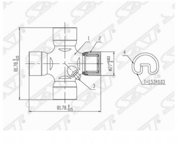 Крестовина карданного вала SAT Land Rover Discovery  3 L319 - Range Rover Sport  1 L320