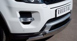 18 549 р. Защита переднего бампера (2 трубыØ75х42 мм, нержавейка) Russtal Land Rover Range Rover Evoque 1 L538 дорестайлинг 5 дв. (2011-2015)  с доставкой в г. Вологда. Увеличить фотографию 2