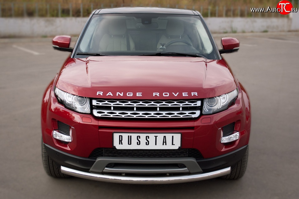 15 349 р. Одинарная защита переднего бампера диаметром 63 мм (Prestige u Pure) SLITKOFF Land Rover Range Rover Evoque 1 L538 дорестайлинг 5 дв. (2011-2015)  с доставкой в г. Вологда