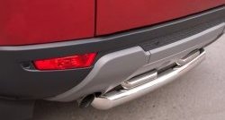 17 599 р. Защита заднего бампера (2 трубы Ø76 и 42 мм, нержавейка) SLITKOFF Land Rover Range Rover Evoque 1 L538 дорестайлинг 5 дв. (2011-2015)  с доставкой в г. Вологда. Увеличить фотографию 2