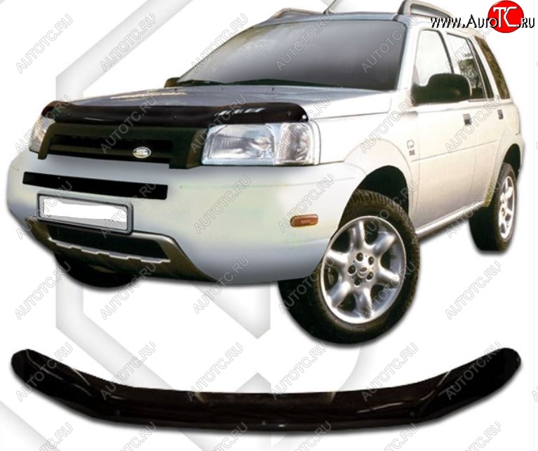 1 999 р. Дефлектор капота CA-Plastic  Land Rover Freelander  1 (1997-2006) (Classic черный, Без надписи)  с доставкой в г. Вологда