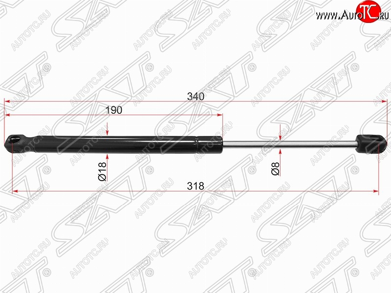 599 р. Упор капота SAT (L340 mm) Land Rover Freelander L359 1-ый рестайлинг (2010-2012)  с доставкой в г. Вологда