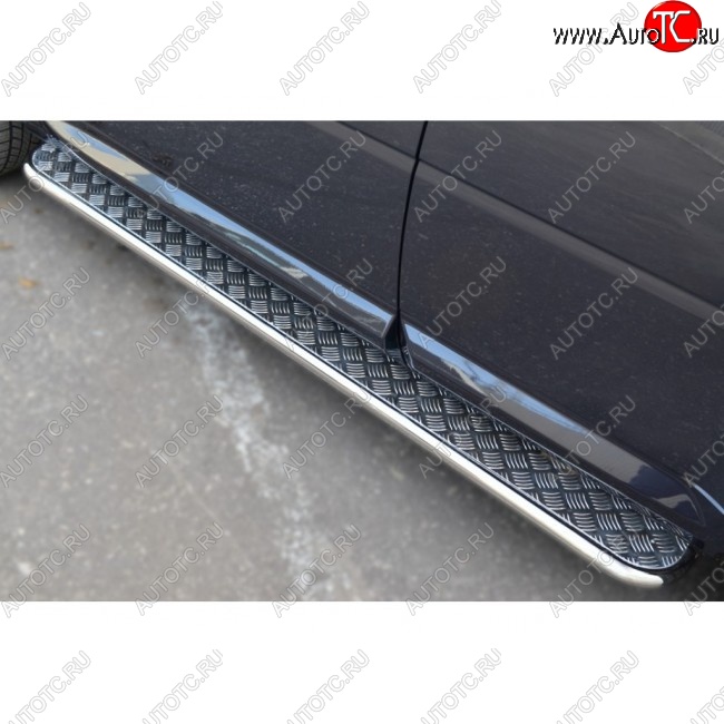 35 549 р. Широкая защита порогов с трубой диаметром 42 мм SLITKOFF v3 Land Rover Freelander L359 дорестайлинг (2006-2010)  с доставкой в г. Вологда