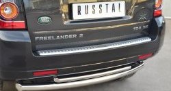 17 999 р. Защита заднего бампера (Ø63 и 42 мм, нержавейка) SLITKOFF Land Rover Freelander L359 дорестайлинг (2006-2010)  с доставкой в г. Вологда. Увеличить фотографию 2