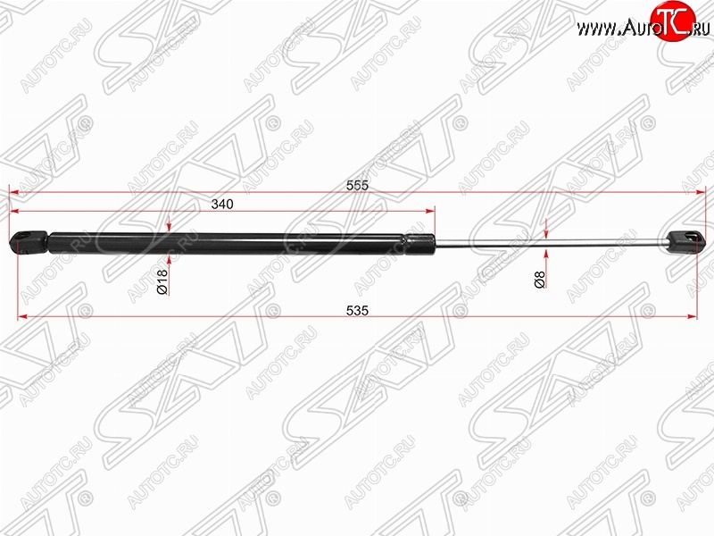 519 р. Упор крышки багажника SAT (газовый, LH=RH, на стекло)  Land Rover Range Rover Sport  1 L320 (2005-2013) дорестайлинг, рестайлинг  с доставкой в г. Вологда