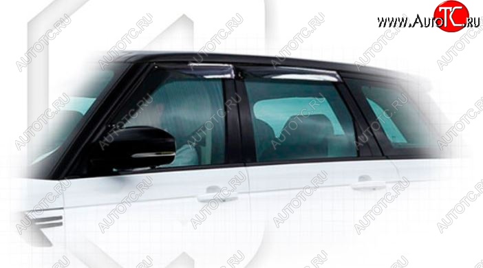 2 099 р. Дефлектора окон CA-Plastiс Land Rover Range Rover Sport 2 L494 дорестайлинг (2013-2017) (Classic полупрозрачный)  с доставкой в г. Вологда