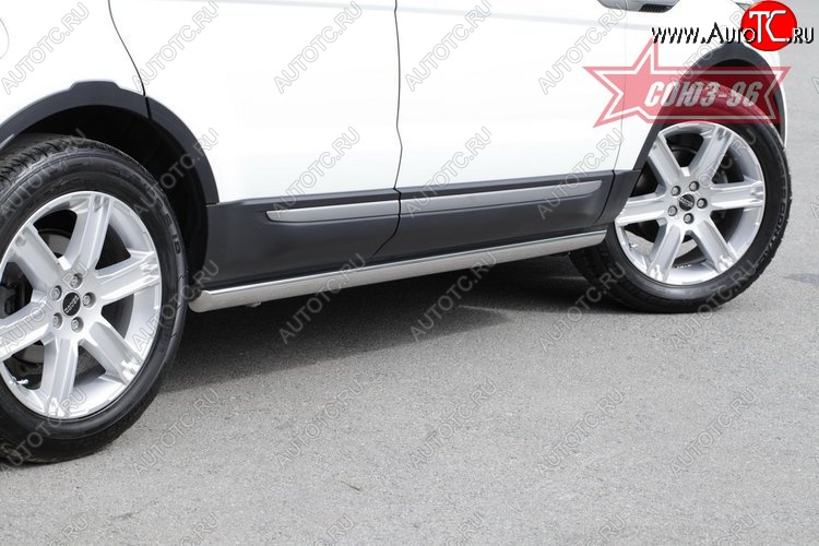 14 579 р. Защита порогов из овальной трубы Souz-96 (d75х42) Land Rover Range Rover Evoque 1 L538 дорестайлинг 5 дв. (2011-2015)  с доставкой в г. Вологда