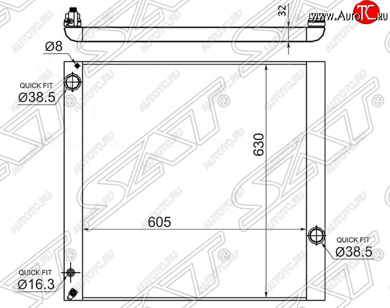 15 449 р. Радиатор двигателя SAT (пластинчатый, 4.2/4.4, МКПП/АКПП)  Land Rover Range Rover  3 L322 (2002-2012) дорестайлинг, рестайлинг, 2-ой рестайл  с доставкой в г. Вологда