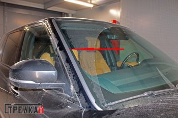 1 549 р. Водостоки (дефлектора) лобового стекла Стрелка 11 Land Rover Range Rover 5 L460 (2021-2025)  с доставкой в г. Вологда. Увеличить фотографию 3