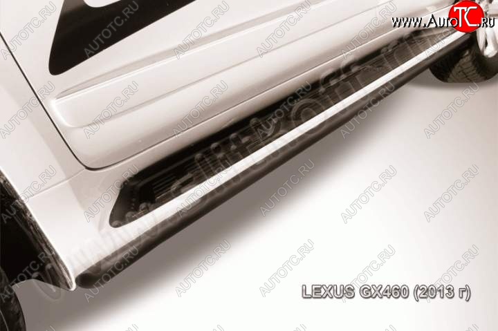 12 799 р. Защита штатного порога из труб d42 Slitkoff Lexus GX460 J150 1-ый рестайлинг (2013-2019) (Цвет: серебристый)  с доставкой в г. Вологда