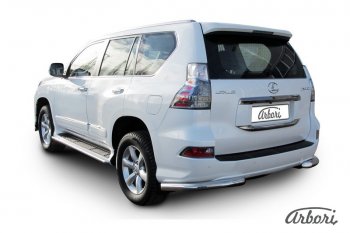 17 729 р. Защита заднего бампера Arbori (уголки, нержавейка, 1 труба d76 mm). Lexus GX460 J150 1-ый рестайлинг (2013-2019)  с доставкой в г. Вологда. Увеличить фотографию 2