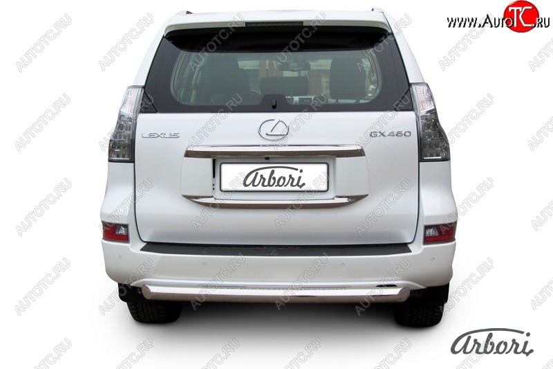 15 839 р. Защита заднего бампера Arbori (нержавейка, 1 труба d76 mm). Lexus GX460 J150 1-ый рестайлинг (2013-2019)  с доставкой в г. Вологда