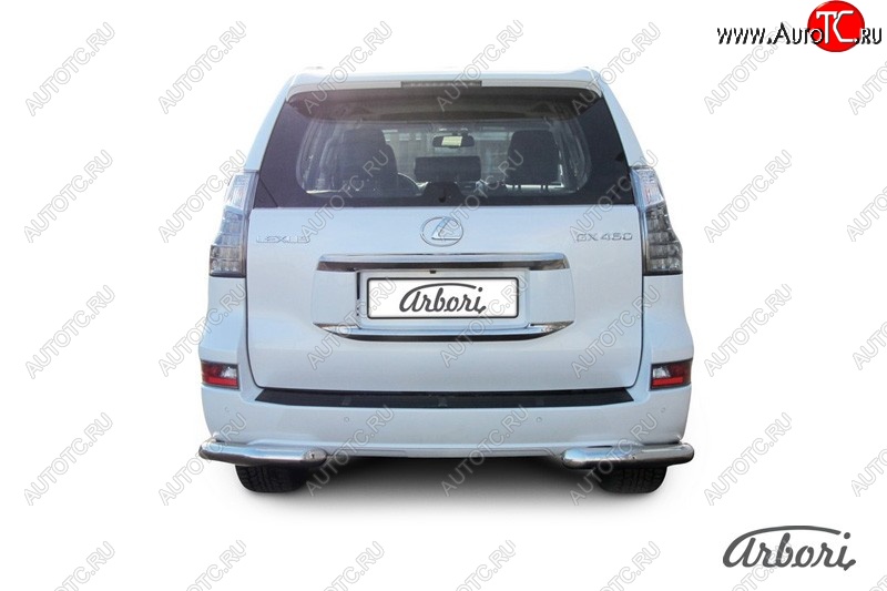 17 729 р. Защита заднего бампера Arbori (уголки, нержавейка, 1 труба d76 mm). Lexus GX460 J150 1-ый рестайлинг (2013-2019)  с доставкой в г. Вологда