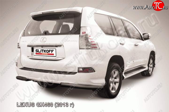 12 699 р. Защита заднего бампера из уголков d76 Slitkoff Lexus GX460 J150 1-ый рестайлинг (2013-2019) (Цвет: серебристый)  с доставкой в г. Вологда