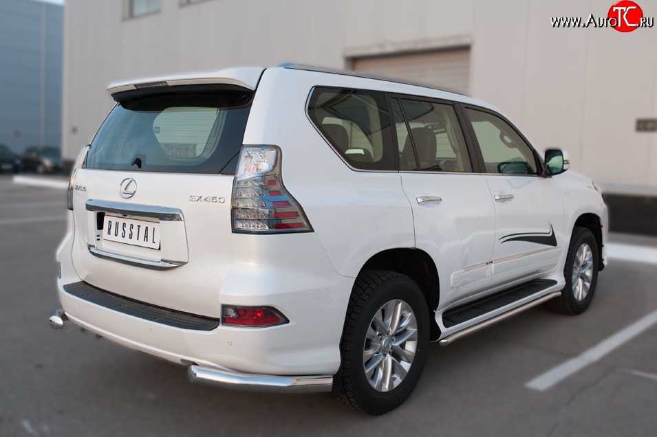17 599 р. Защита заднего бампера (Ø76 мм уголки, нержавейка) SLITKOFF Lexus GX460 J150 1-ый рестайлинг (2013-2019)  с доставкой в г. Вологда