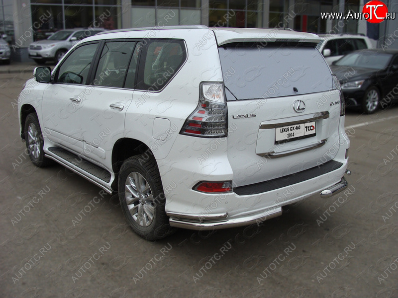 30 899 р. Защита заднего бампера (уголки двойные) ТСС 76,1/42 мм Lexus GX460 J150 1-ый рестайлинг (2013-2019)  с доставкой в г. Вологда