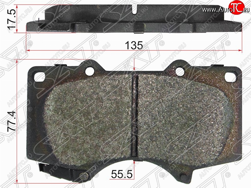 1 539 р. Комплект тормозных колодок SAT (с керам. наполн.) Toyota Land Cruiser 100 1-ый рестайлинг (2002-2005)  с доставкой в г. Вологда