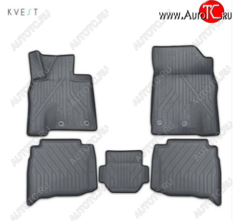 1 286 р. Комплект ковриков салона Kvest Lexus GX460 J150 1-ый рестайлинг (2013-2019) (Серый, серый кант)  с доставкой в г. Вологда