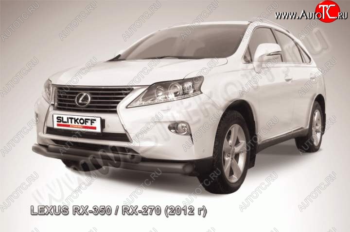 18 699 р. Защита переднего бампера из труб d76+57 Slitkoff Lexus RX350 AL10 рестайлинг (2012-2015) (Цвет: серебристый)  с доставкой в г. Вологда