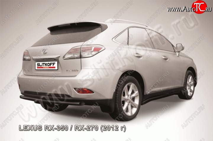 11 299 р. Защита заднего бампера из трубы d57 Slitkoff Lexus RX 270 AL20 дорестайлинг (2015-2019) (Цвет: серебристый)  с доставкой в г. Вологда
