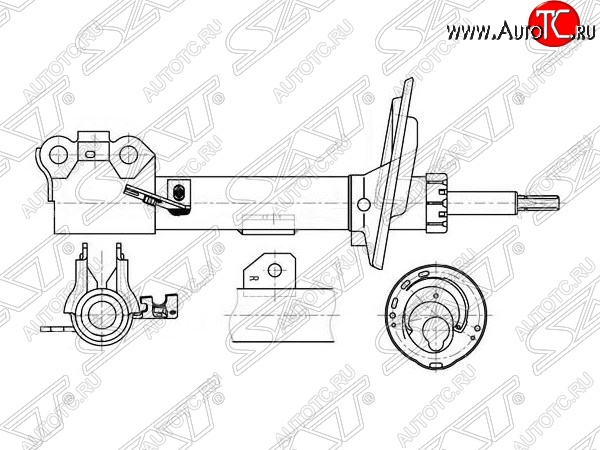 3 679 р. Правый амортизатор передний (2WD, 4WD) SAT Lexus ES350 XV40 дорестайлинг (2006-2009)  с доставкой в г. Вологда