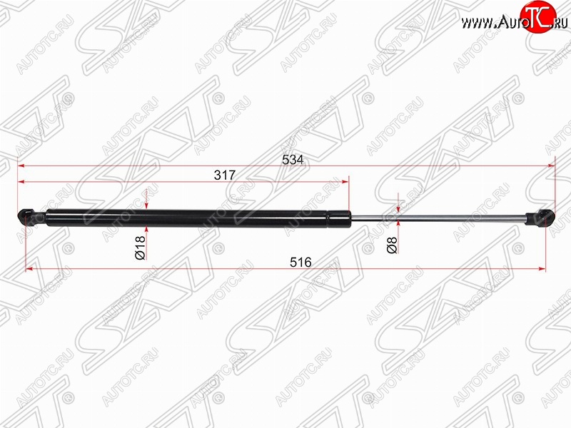 659 р. Упор капота SAT (газовый) Lexus GS300 S190 рестайлинг (2007-2012)  с доставкой в г. Вологда