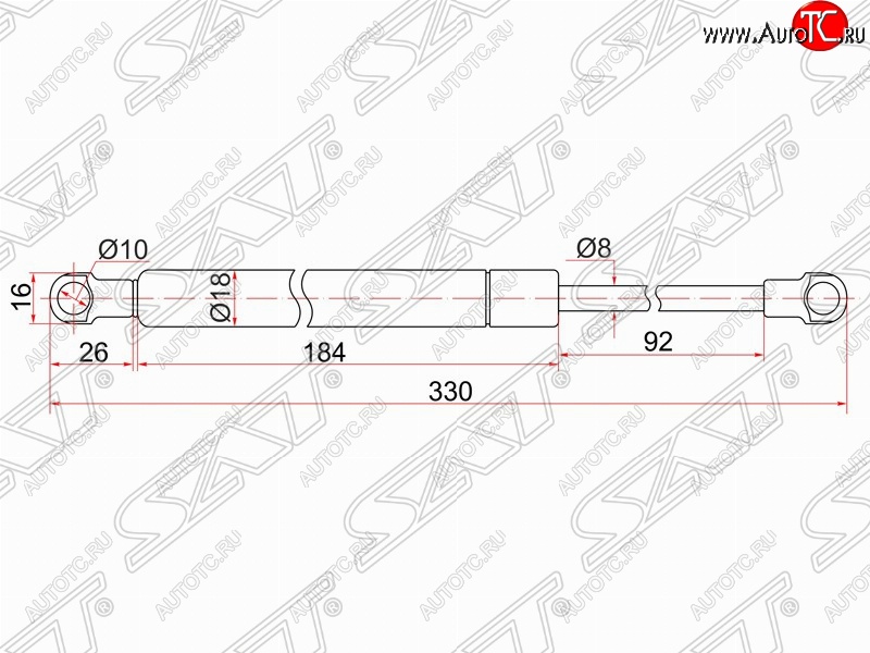 579 р. Упор крышки багажника SAT (газовый)  BMW 5 серия ( F11,  F10) (2009-2013), Lexus ES350  XV40 (2009-2012), Lexus GS350  L10 (2011-2016), Lexus GS450H  L10 (2011-2015), Lexus GX460  J150 (2013-2022)  с доставкой в г. Вологда