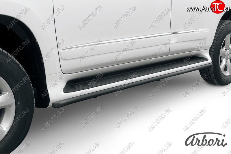 7 649 р. Защита заднего бампера Arbori (черная, 1 труба d42 mm). Lexus GX460 J150 дорестайлинг (2009-2013)  с доставкой в г. Вологда