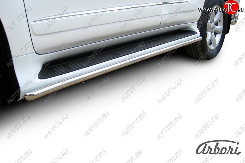 11 069 р. Защита штатных порогов Arbori (нержавейка, d42 mm). Lexus GX460 J150 дорестайлинг (2009-2013)  с доставкой в г. Вологда
