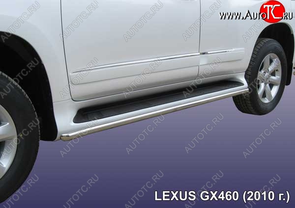 12 349 р. Защита порогов из труб d42 Slitkoff Lexus GX460 J150 дорестайлинг (2009-2013) (Цвет: серебристый)  с доставкой в г. Вологда