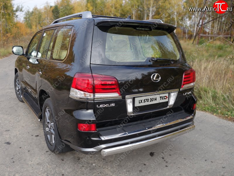 23 899 р. Защита заднего бампера (овальная) ТСС 75х42 мм Lexus LX570 J200 1-ый рестайлинг (2012-2015)  с доставкой в г. Вологда