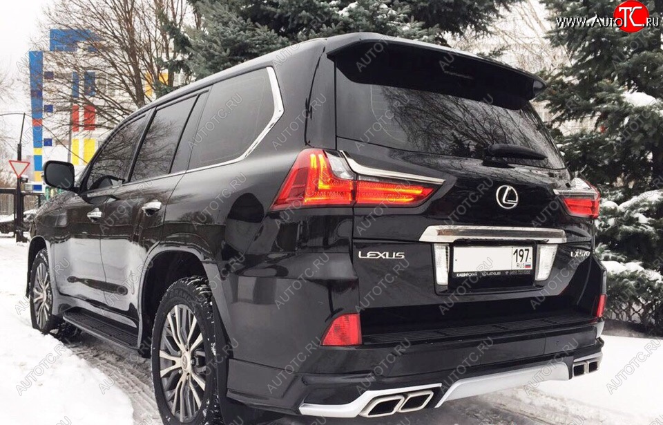 22 699 р. Накладка заднего бампера Автократ (без глушителя) Lexus LX450d J200 2-ой рестайлинг (2015-2022) (Неокрашенная)  с доставкой в г. Вологда
