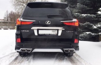22 699 р. Накладка заднего бампера Автократ (без глушителя) Lexus LX450d J200 2-ой рестайлинг (2015-2022) (Неокрашенная)  с доставкой в г. Вологда. Увеличить фотографию 3