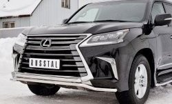20 199 р. Защита переднего бампера (2 трубы Ø42 мм, нержавейка) Petroil Tuning Lexus LX450d J200 2-ой рестайлинг (2015-2022)  с доставкой в г. Вологда. Увеличить фотографию 4