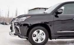 20 999 р. Защита переднего бампера (2 трубыØ63 и 42 мм, нержавейка) SLITKOFF Lexus LX450d J200 2-ой рестайлинг (2015-2022)  с доставкой в г. Вологда. Увеличить фотографию 3