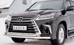 20 999 р. Защита переднего бампера (2 трубыØ63 и 42 мм, нержавейка) SLITKOFF Lexus LX450d J200 2-ой рестайлинг (2015-2022)  с доставкой в г. Вологда. Увеличить фотографию 4