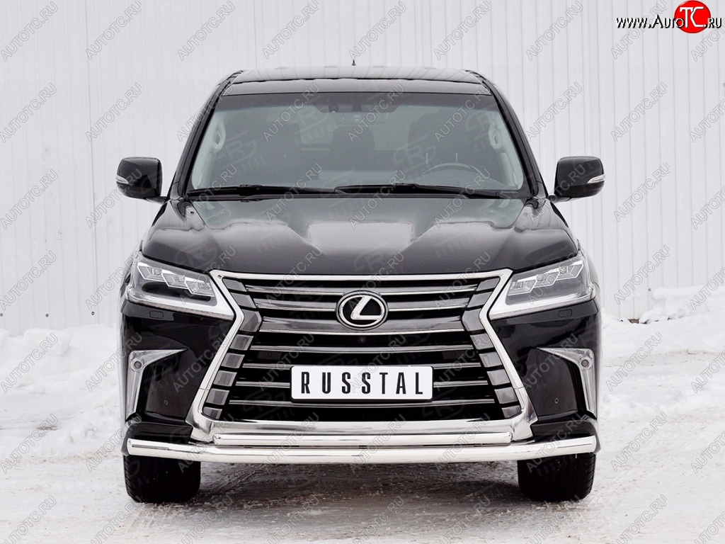 20 999 р. Защита переднего бампера (2 трубыØ63 и 42 мм, нержавейка) SLITKOFF Lexus LX450d J200 2-ой рестайлинг (2015-2022)  с доставкой в г. Вологда