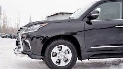 22 699 р. Защита переднего бампера (2 трубыØ63 мм, нержавейка) SLITKOFF Lexus LX450d J200 2-ой рестайлинг (2015-2022)  с доставкой в г. Вологда. Увеличить фотографию 3