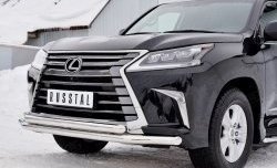 22 699 р. Защита переднего бампера (2 трубыØ63 мм, нержавейка) SLITKOFF Lexus LX450d J200 2-ой рестайлинг (2015-2022)  с доставкой в г. Вологда. Увеличить фотографию 4