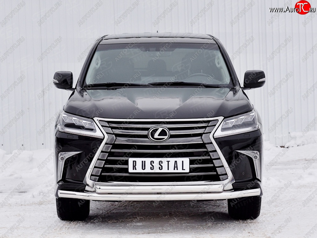 22 699 р. Защита переднего бампера (2 трубыØ63 мм, нержавейка) SLITKOFF Lexus LX450d J200 2-ой рестайлинг (2015-2022)  с доставкой в г. Вологда
