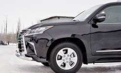 16 449 р. Защита переднего бампера (2 трубыØ63 и 75х42 мм, нержавейка) Russtal Lexus LX450d J200 2-ой рестайлинг (2015-2022)  с доставкой в г. Вологда. Увеличить фотографию 3
