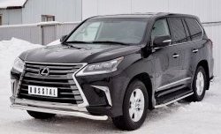 17 999 р. Защита переднего бампера (Ø63 мм, нержавейка) SLITKOFF Lexus LX450d J200 2-ой рестайлинг (2015-2022)  с доставкой в г. Вологда. Увеличить фотографию 2