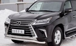 17 999 р. Защита переднего бампера (Ø63 мм, нержавейка) SLITKOFF Lexus LX450d J200 2-ой рестайлинг (2015-2022)  с доставкой в г. Вологда. Увеличить фотографию 4