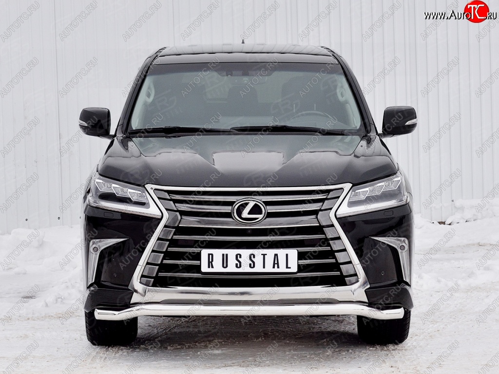17 999 р. Защита переднего бампера (Ø63 мм, нержавейка) SLITKOFF Lexus LX450d J200 2-ой рестайлинг (2015-2022)  с доставкой в г. Вологда