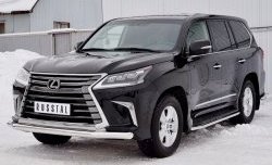 17 699 р. Защита переднего бампера (Ø76 мм, нержавейка) SLITKOFF Lexus LX450d J200 2-ой рестайлинг (2015-2022)  с доставкой в г. Вологда. Увеличить фотографию 2