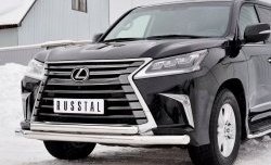 23 999 р. Защита переднего бампера (2 трубыØ76 и 63 мм, нержавейка) SLITKOFF Lexus LX450d J200 2-ой рестайлинг (2015-2022)  с доставкой в г. Вологда. Увеличить фотографию 4