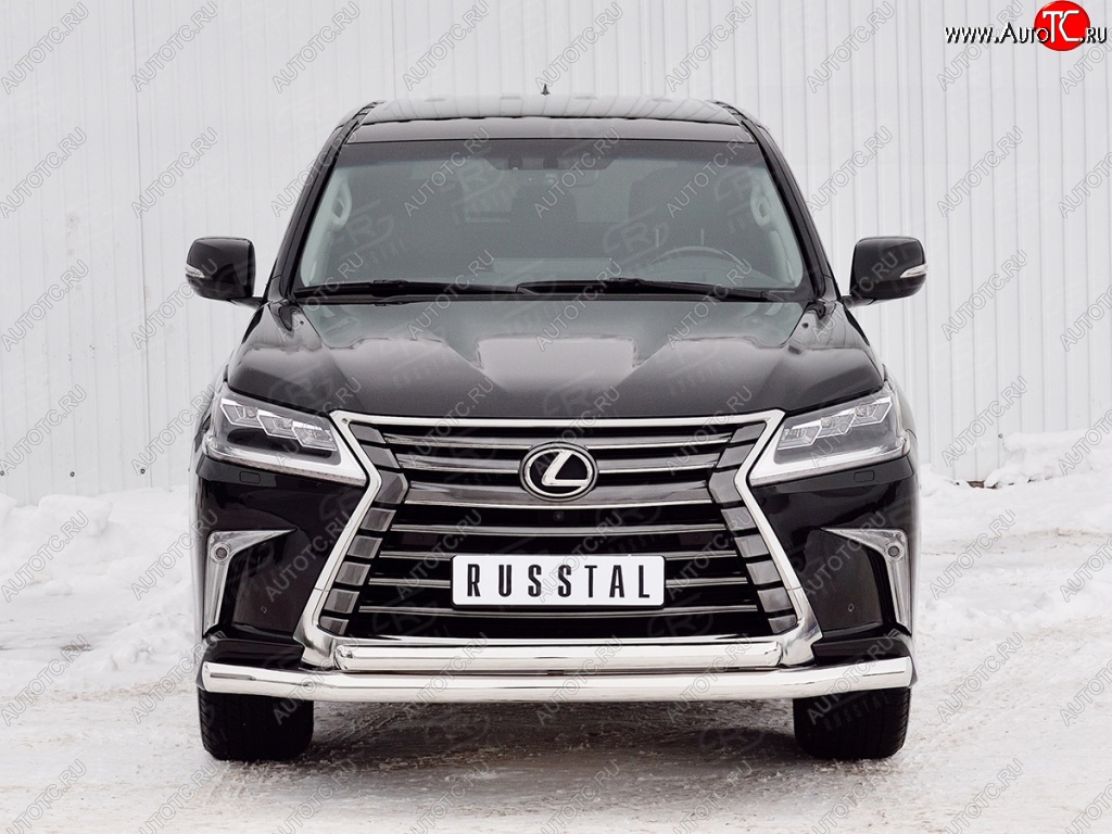 23 999 р. Защита переднего бампера (2 трубыØ76 и 63 мм, нержавейка) SLITKOFF Lexus LX450d J200 2-ой рестайлинг (2015-2022)  с доставкой в г. Вологда